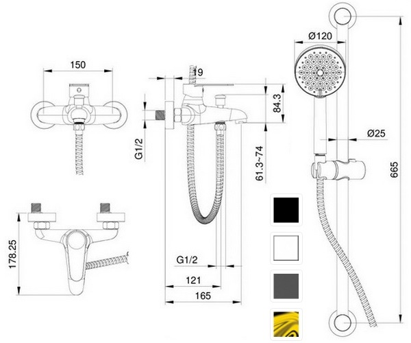 смеситель для ванны WONZON & WOGHAND ALFA